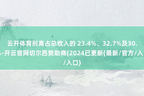 云开体育别离占总收入的 23.4%、32.7%及30.9%-开云官网切尔西赞助商(2024已更新(最新/官方/入口)