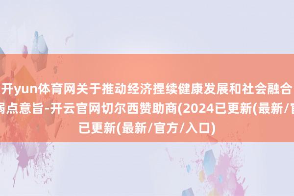 开yun体育网关于推动经济捏续健康发展和社会融合踏实具有弱点意旨-开云官网切尔西赞助商(2024已更新(最新/官方/入口)