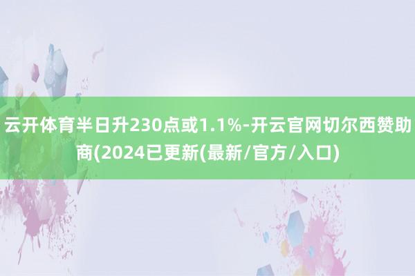 云开体育半日升230点或1.1%-开云官网切尔西赞助商(2024已更新(最新/官方/入口)