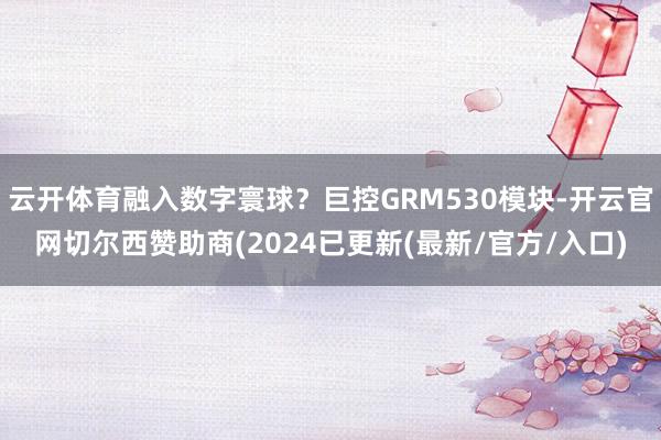 云开体育融入数字寰球?巨控GRM530模块-开云官网切尔西赞助商(2024已更新(最新/官方/入口)